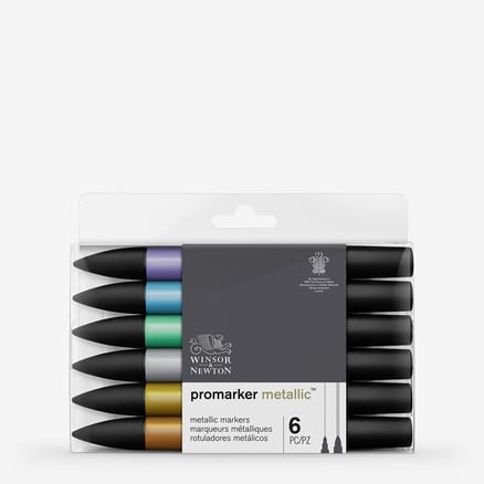Winsor & Newton : ProMarker : Set of 6 : MetallicMarker Set 1