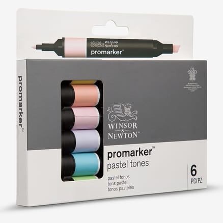 Winsor & Newton : ProMarker : Set of 6 : Pastel Tones