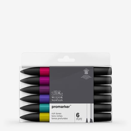 Winsor & Newton : ProMarker : Set of 6 : Rich Tones