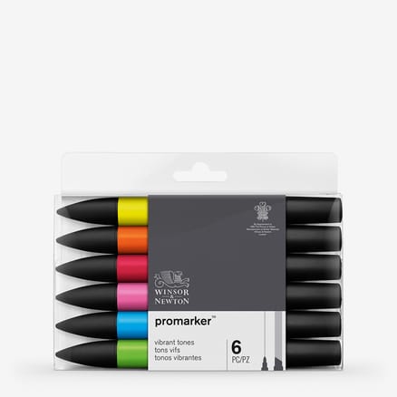Winsor & Newton : ProMarker : Set of 6 : Vibrant Tones