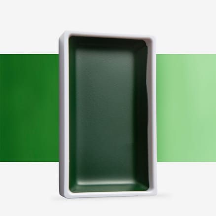 Kuretake : Gansai Tambi Japanese Watercolour : Large Pan : Sap Green Deep