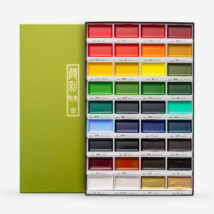 Kuretake : Gansai Tambi Japanese Watercolour : Large Pan : Set of 36