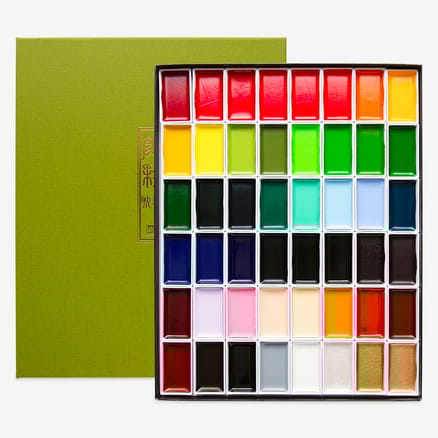 Kuretake : Gansai Tambi Japanese Watercolour : Large Pan : Set of 48