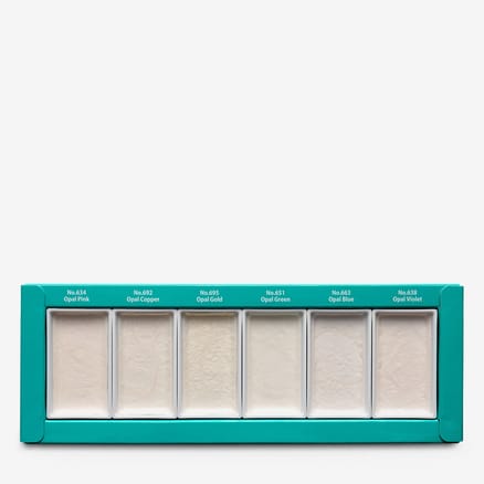 Kuretake : Gansai Tambi Japanese Watercolour : Large Pan : Set of 6 Opal Colours