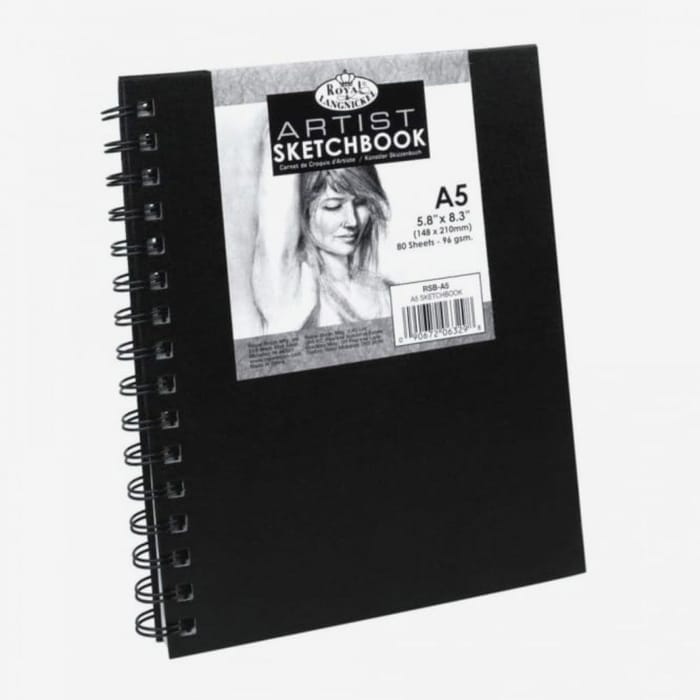 A4 & A5 Sketchbook Set Of 2, 80lb/120gsm Top Spiral Bound