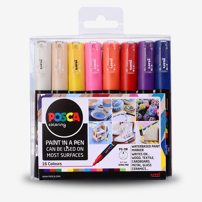 Posca Marker Pc-1m Extra-Fine Pin Tip Assorted