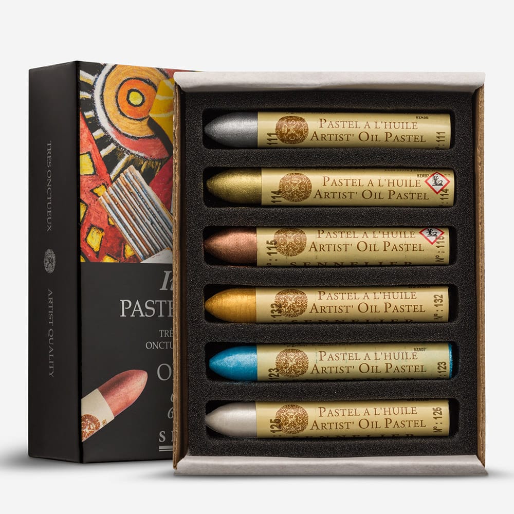 Sennelier Oil Pastels - Set de 6 colores fluorescentes